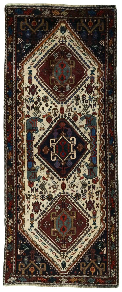 Shiraz Tappeto persiano 210x90 Beige (Iran) Annodato A Mano