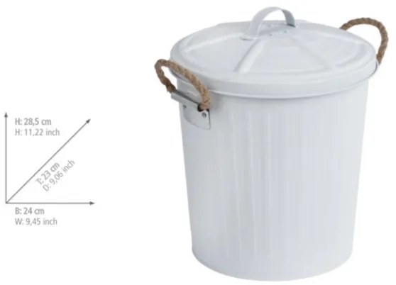 WENKO 23703100 - Cestino GARA 24x28,5 cm bianco