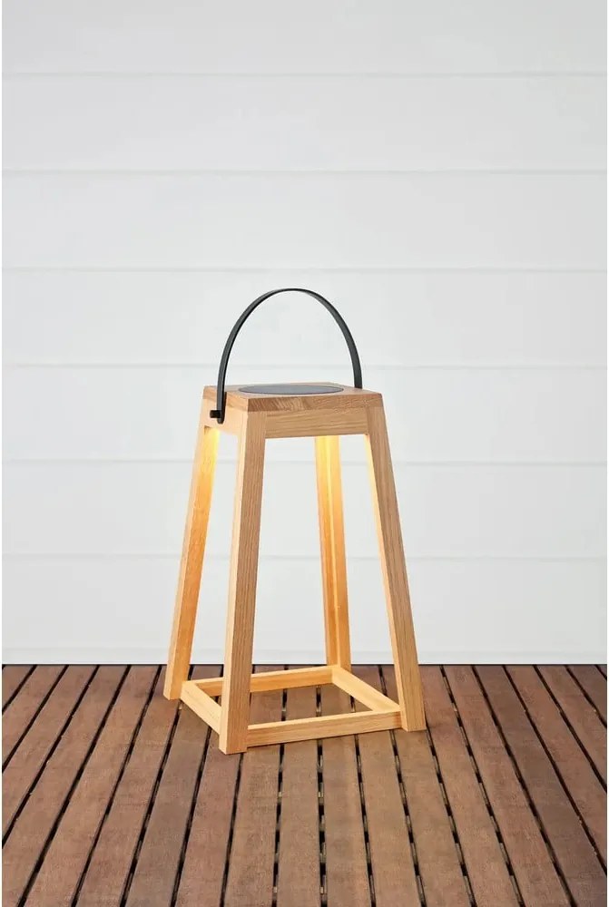 Lanterna a LED marrone con alimentazione a pannelli solari e con ricarica USB da esterno (altezza totale 54 cm) Nordic – Markslöjd