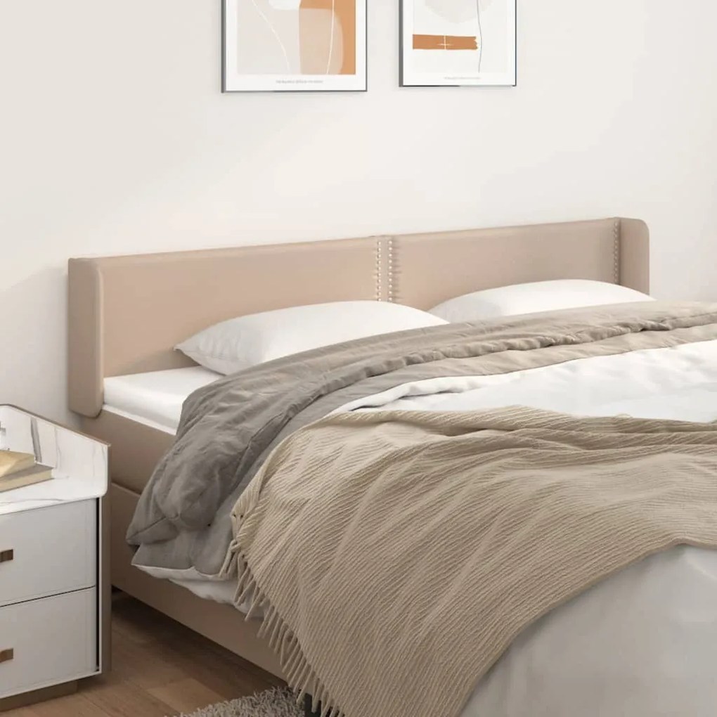 Testiera Ad Orecchio Cappuccino 163x16x78/88 Cm İn Similpelle /