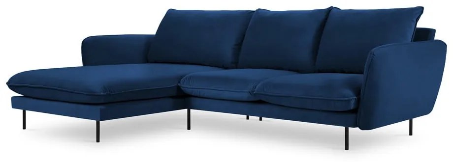 Divano angolare in velluto blu (angolo sinistro) Vienna - Cosmopolitan Design
