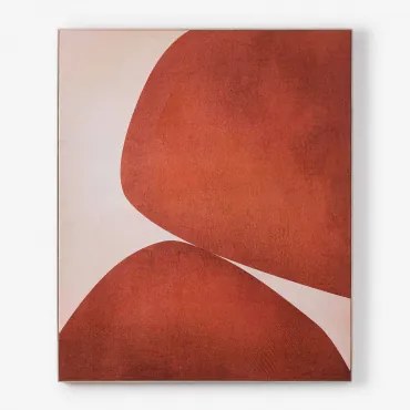 Quadro Decorativo 100x120 Cm Con Texture Di Gesso Enara Rosso Argilla - Sklum