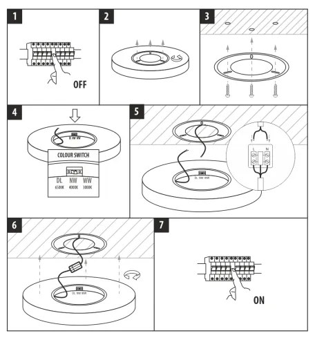 Plafoniera da soffitto LED/32W/230V 3000/4000/6500K diam. 40 cm marrone