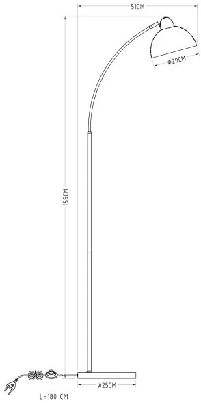 GLOBO 24703SN - Lampada da terra ANITA 1xE27/40W/230V