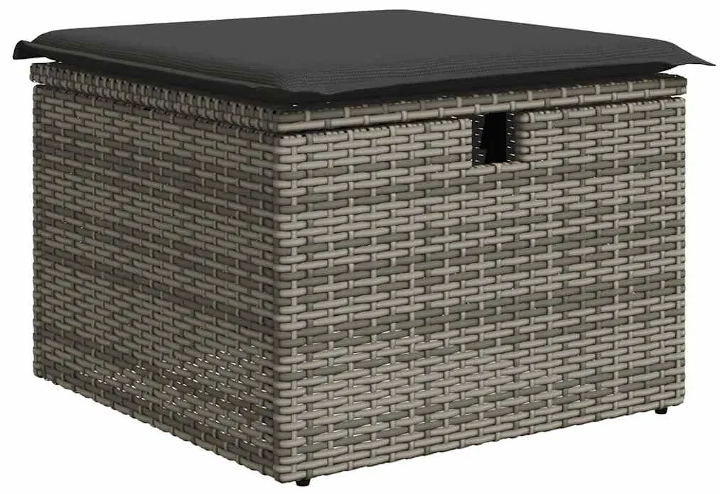 Set divano da giardino 6 pz con cuscini grigio in polyrattan