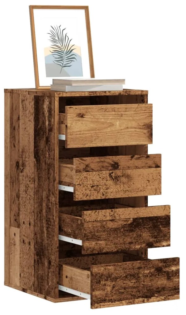 Cassettiera Angolare Legno Antico 40x41x76 Cm Legno Multistrato /