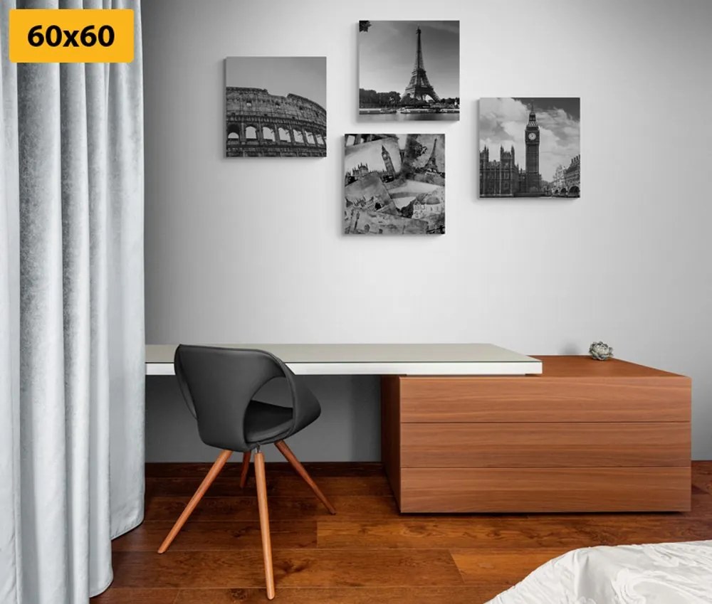 Set di quadri – Ricchezza storica in bianco e nero