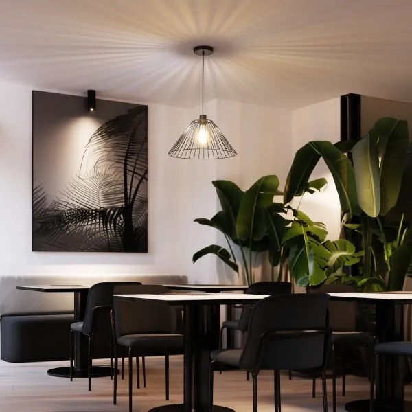 Brilagi - Lampada a sospensione LED su cavo CERIA WIRE 1xE27/40W/230V Ø 45 cm nero