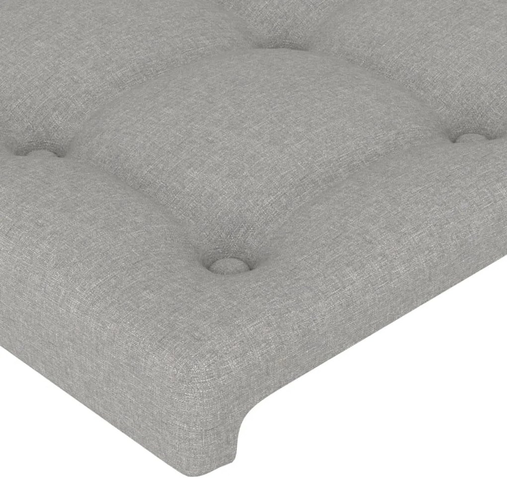 Testiera ad orecchio grigio chiaro 83x23x78/88 cm in tessuto