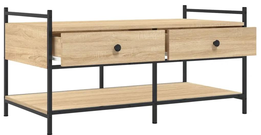Tavolino da salotto rovere sonoma 99x50x50cm legno multistrato