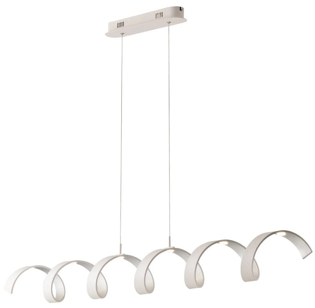 Lampadario Sospensione Led Helix  Moderno Colore Bianco Silver 30W