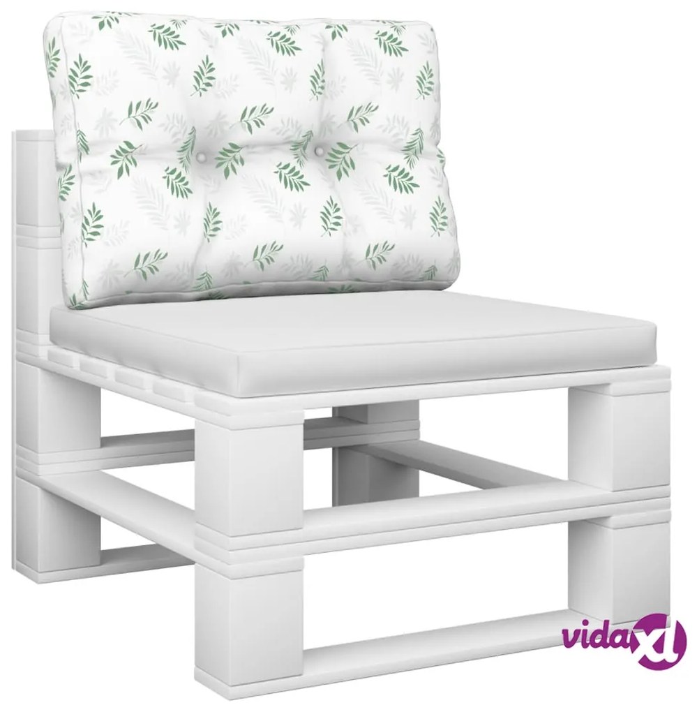 vidaXL Cuscino per Pallet con Motivo a Foglie 50x40x12 cm in Tessuto
