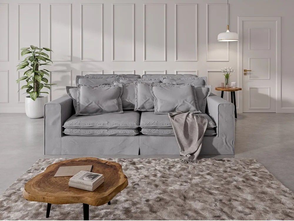 Divano grigio chiaro 236 cm Nora – Ropez