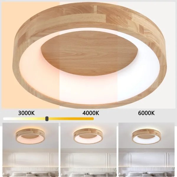 Brilagi-LED Plafoniera FALCON WOOD LED/30W/230V 3000/4000/6000K 45 cm legno