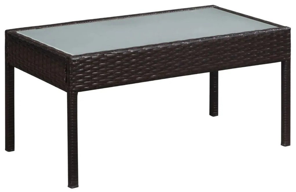 Set divani da giardino 5 pz con cuscini in polyrattan marrone
