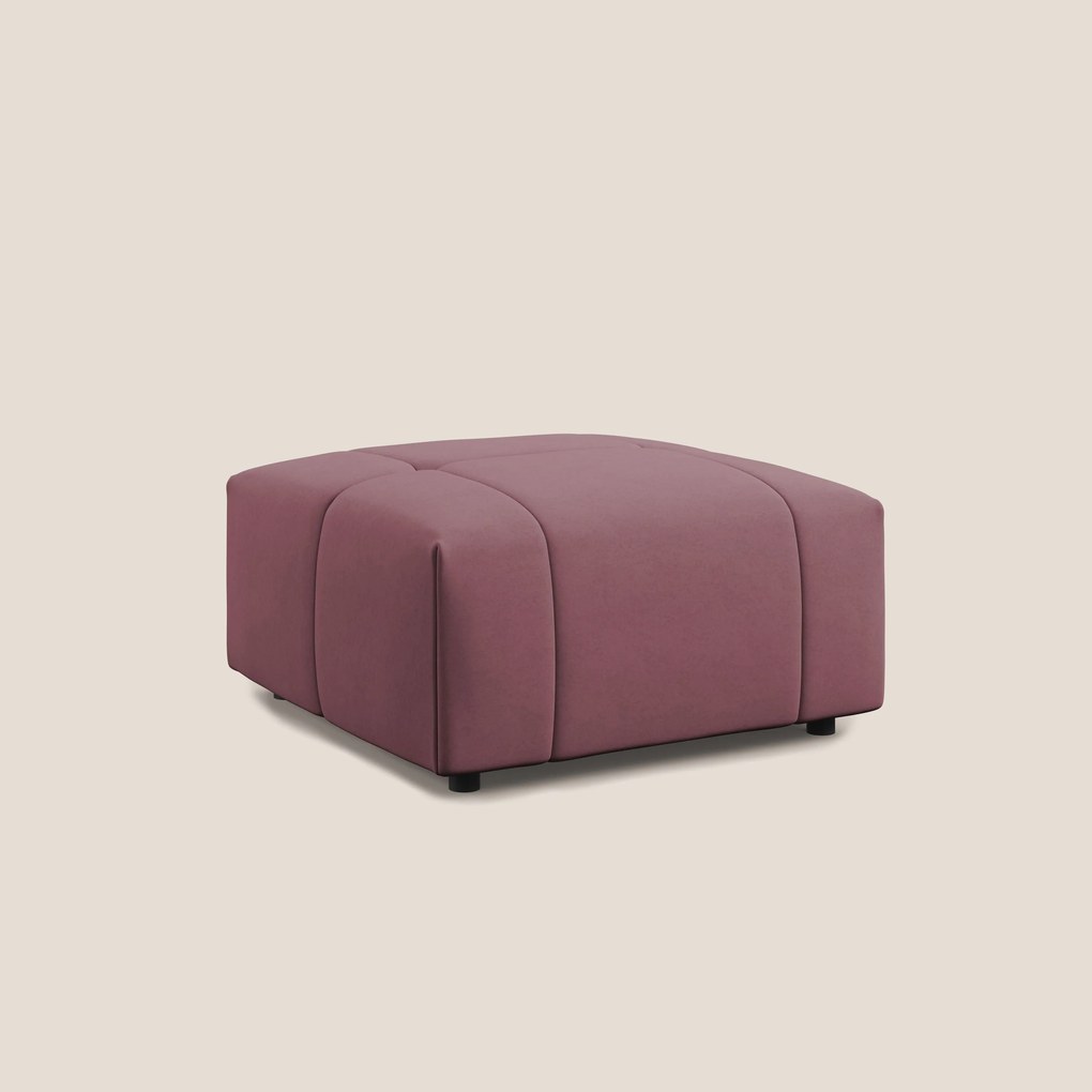 Giotto pouf in morbida microfibra effetto velluto impermeabile idrorepellente T09 salmone