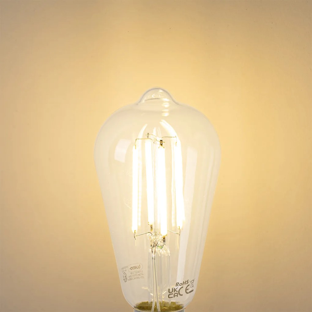 Set di 5 Lampadine LED E27 ST64 Trasparente 2.2W 470 lm 2700K