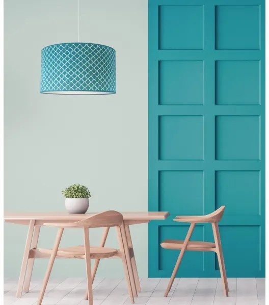 Duolla - Lampadario a sospensione con filo MAROKO 1xE27/40W/230V diametro 45 cm turchese/bianco