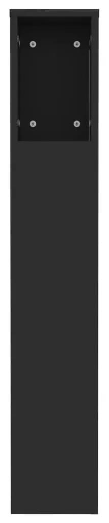 Testiera con scomparti nera 120x18,5x104,5 cm