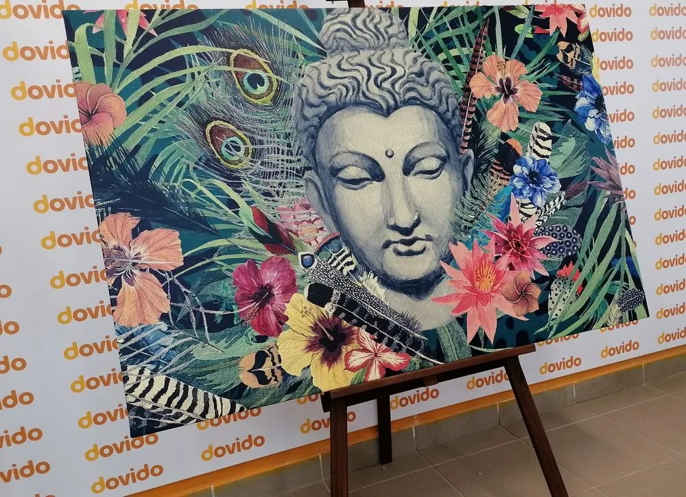 Stampa su tela – Buddha su sfondo esotico