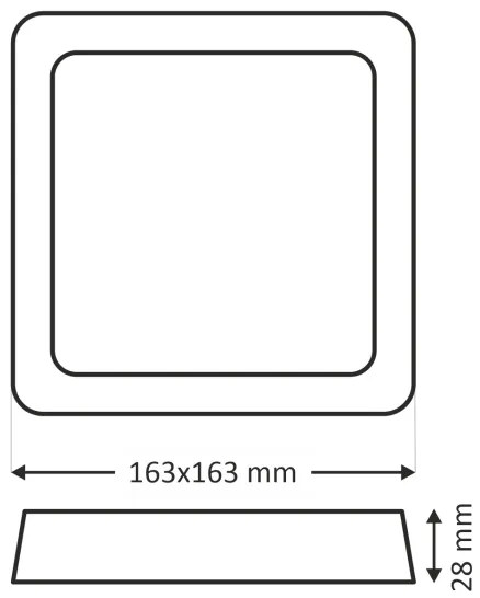 Plafoniera LED LED/12W/230V 4200K 16,3x16,3 cm bianco