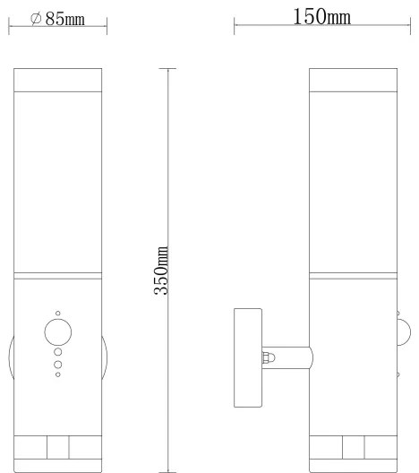 Globo 34070S - Applique da esterno con sensore JAICY 1xE27/15W/230V IP44