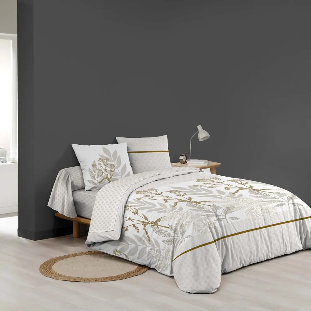 Set copripiumino e federa beige in cotone per letto matrimoniale ed esteso con lenzuolo incluso/6 pezzi 240x220 cm Raoni – douceur d'intérieur