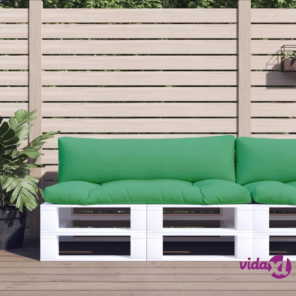 vidaXL Cuscini per Pallet 2 pz Verdi in Tessuto