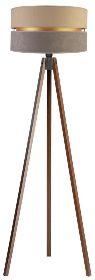 Duolla - Lampada con piedistallo DUO 1xE27/60W/230V diametro 44 cm beige/grigio/wenge
