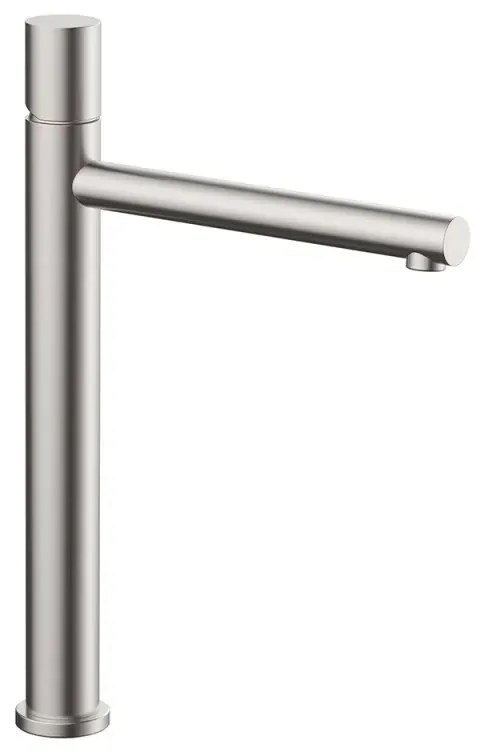 Miscelatore lavabo alto satinato senza leva in acciaio inox Gemini