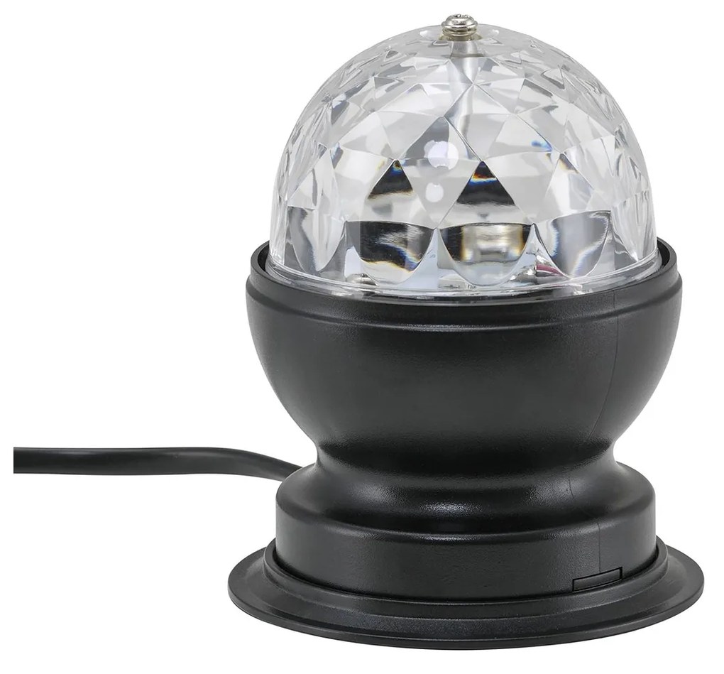 Lampada Da Tavolo Moderna Disco Light Plastica Nero Led 3W