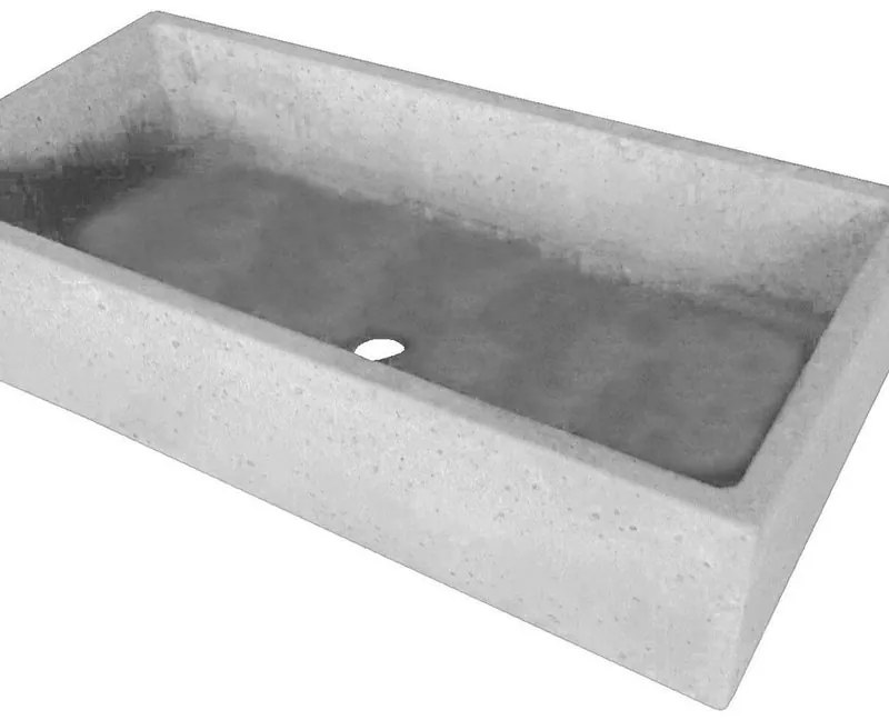 Lavabo da giardino in cemento H 18 cm, 78 x 38 cm