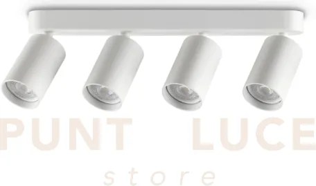 Dynamite faretto bianco orientabile 4 luci attacco gu10 38,5cm lamp...