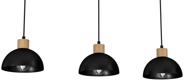 Lampadario su filo ERIK 3xE27/60W/230V beige/nero