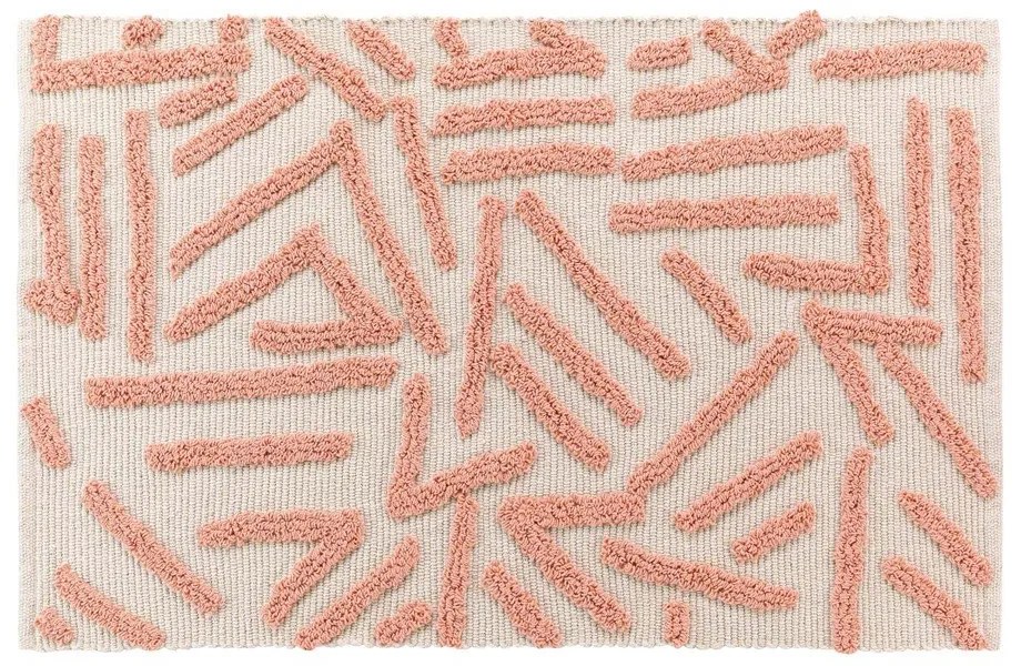 Tappeto lavabile rosa e crema 60x90 cm Athena - douceur d'intérieur