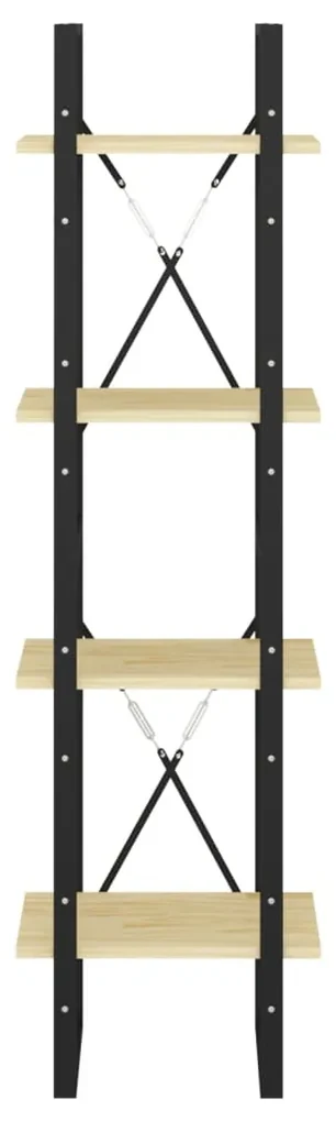 Libreria a 4 ripiani 40x30x140 cm in legno massello di pino