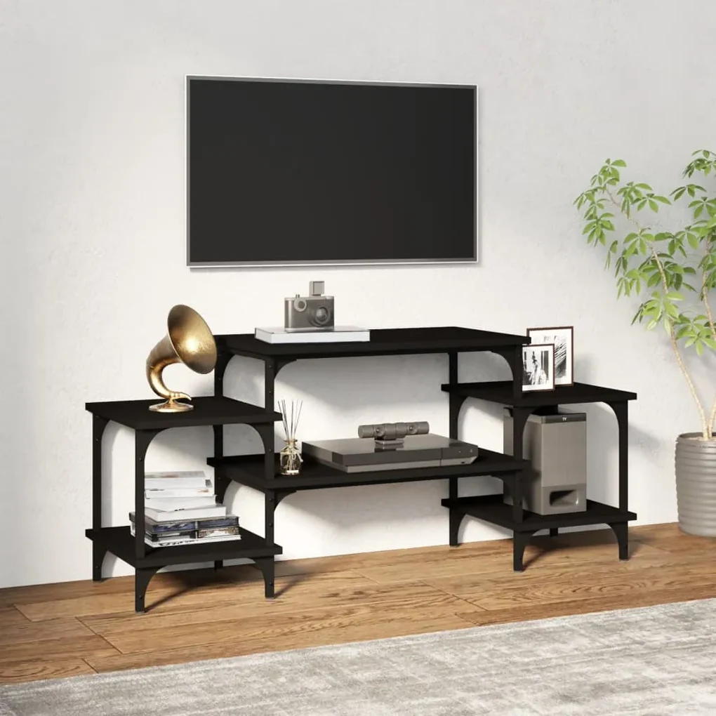 Mobile porta tv nero 117x35x52 cm in legno multistrato