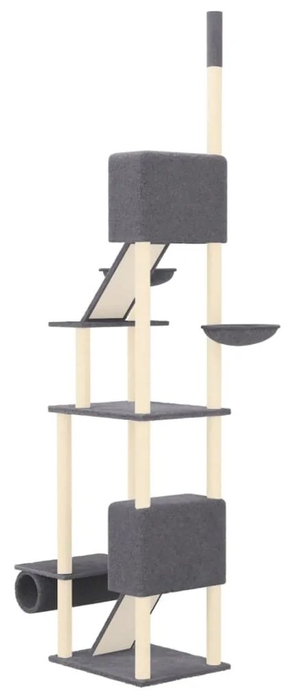 Albero per gatti pavimento soffitto grigio scuro 277-303 cm