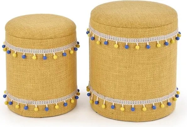 Set di Pouf imbottiti Grado giallo