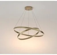 Lampadario A Sospensione Moderno Rim Alluminio Ottone 2 Luci Led 88W