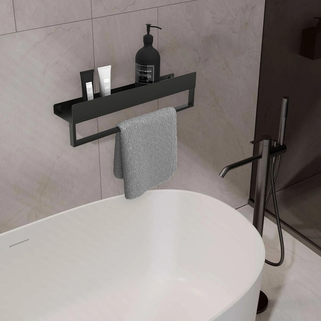 Mensola da bagno SF01 45cm black matt