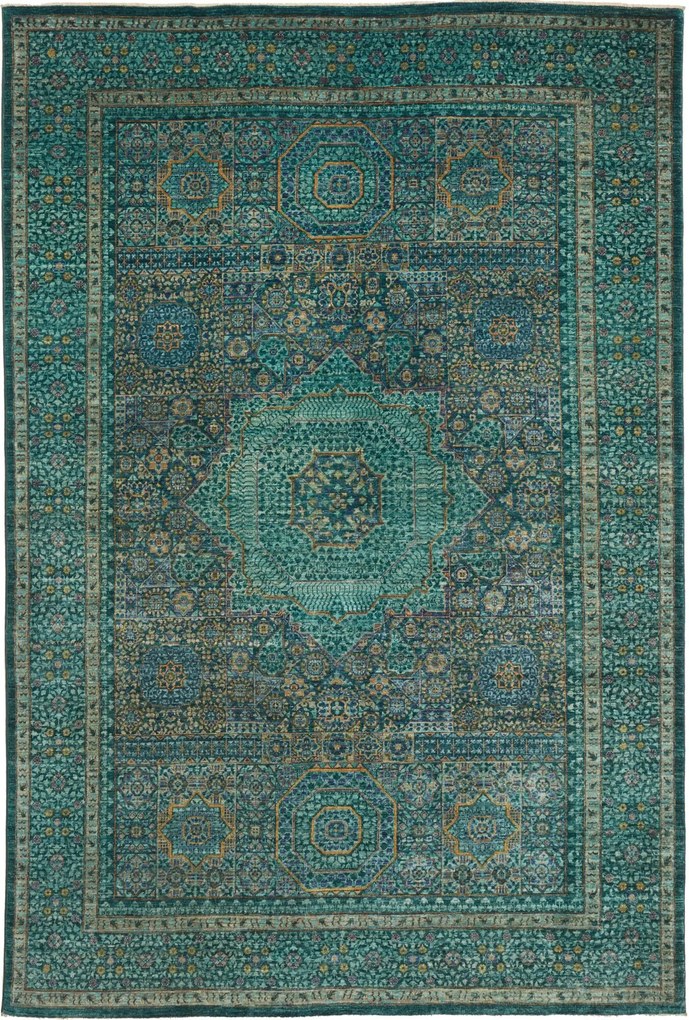Mamluk Tappeto 310x200 Verde (Pakistan) Annodato A Mano