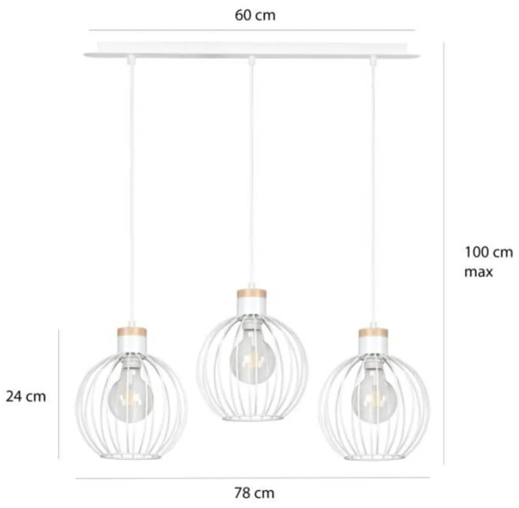 Lampadario a Sospensione BARBADO 3 WHITE Colore Bianco