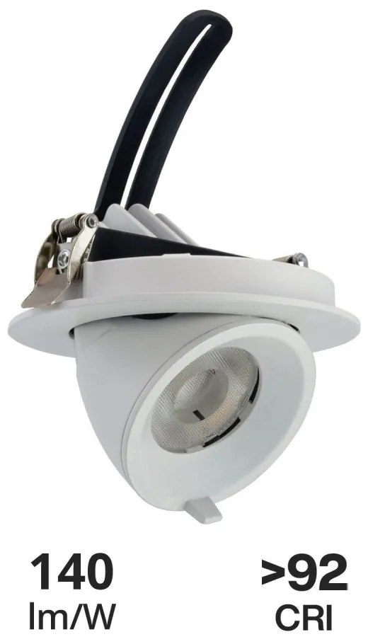 Faro LED da Incasso 15W Orientabile foro Ø100mm con driver Philips Colore Bianco Naturale 4.000K