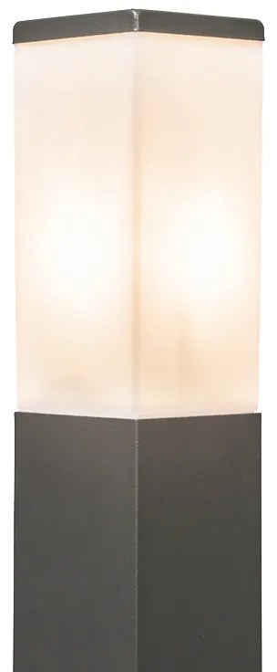 Lampada da palo moderna per esterni Grigio scuro con diffusore opale 45 cm IP44 - Malios