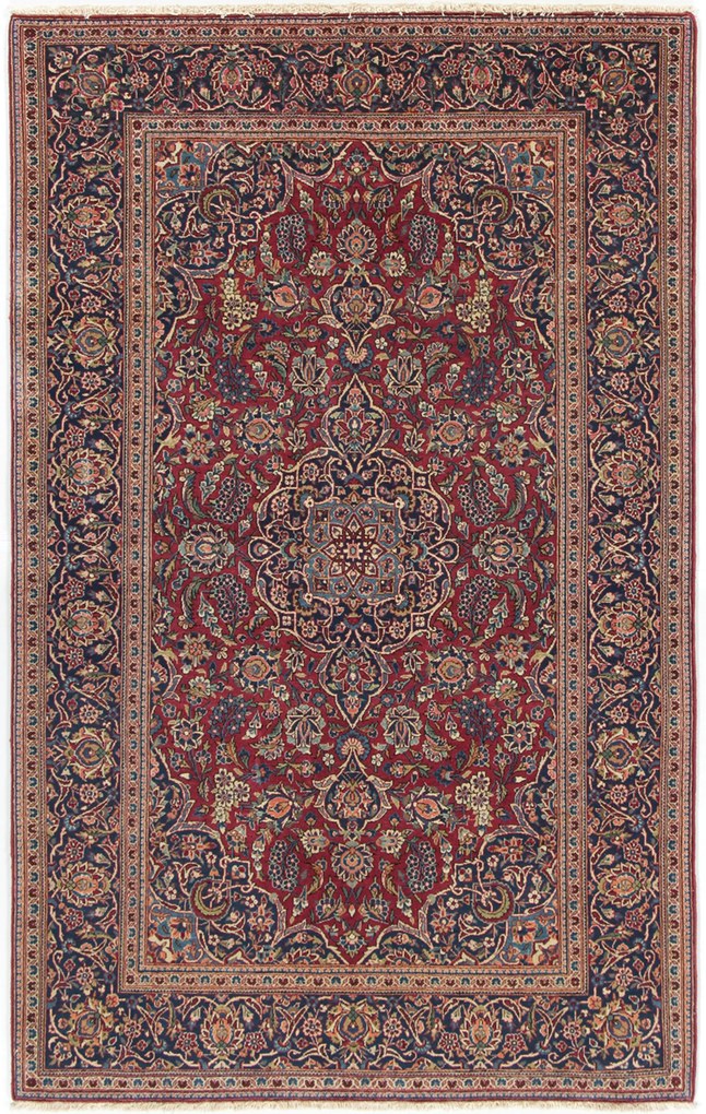 Kashan Tappeto 220x130 (Iran) Annodato A Mano