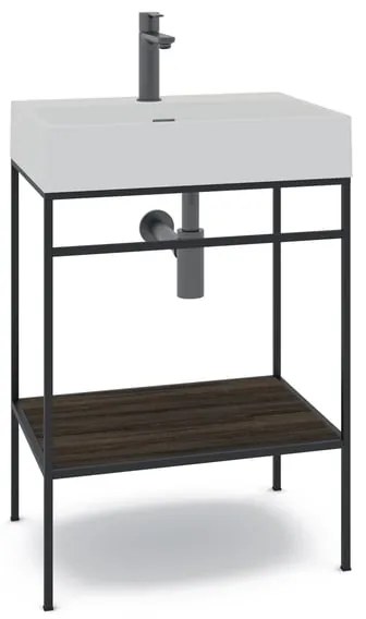 Mobile bagno con lavabo L 60 x H 89 x P 45.5 cm nero per vasca centrale Outline