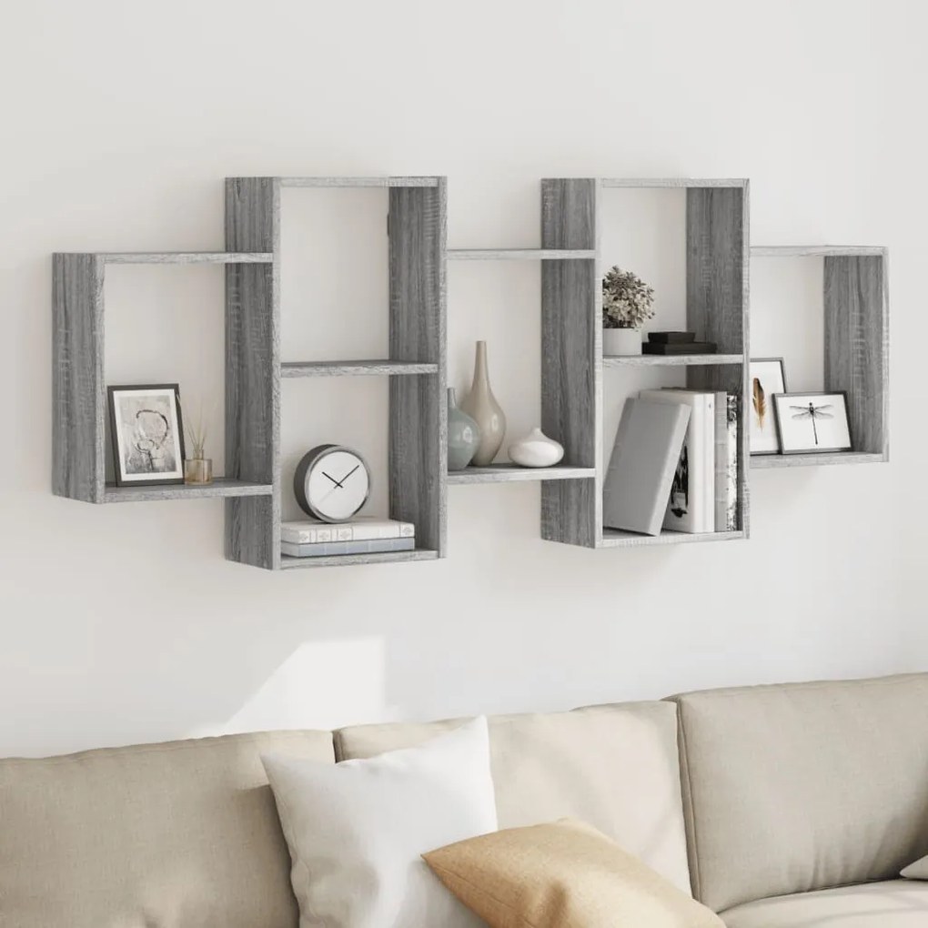 Mensola A Muro Grigio Sonoma 159x18x65 Cm İn Truciolato /