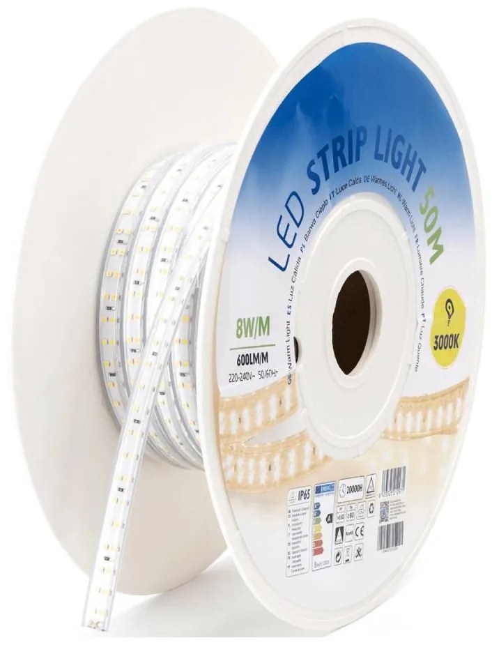 Aigostar - Striscia LED 400 W/230 V 50 m 3000 K IP65