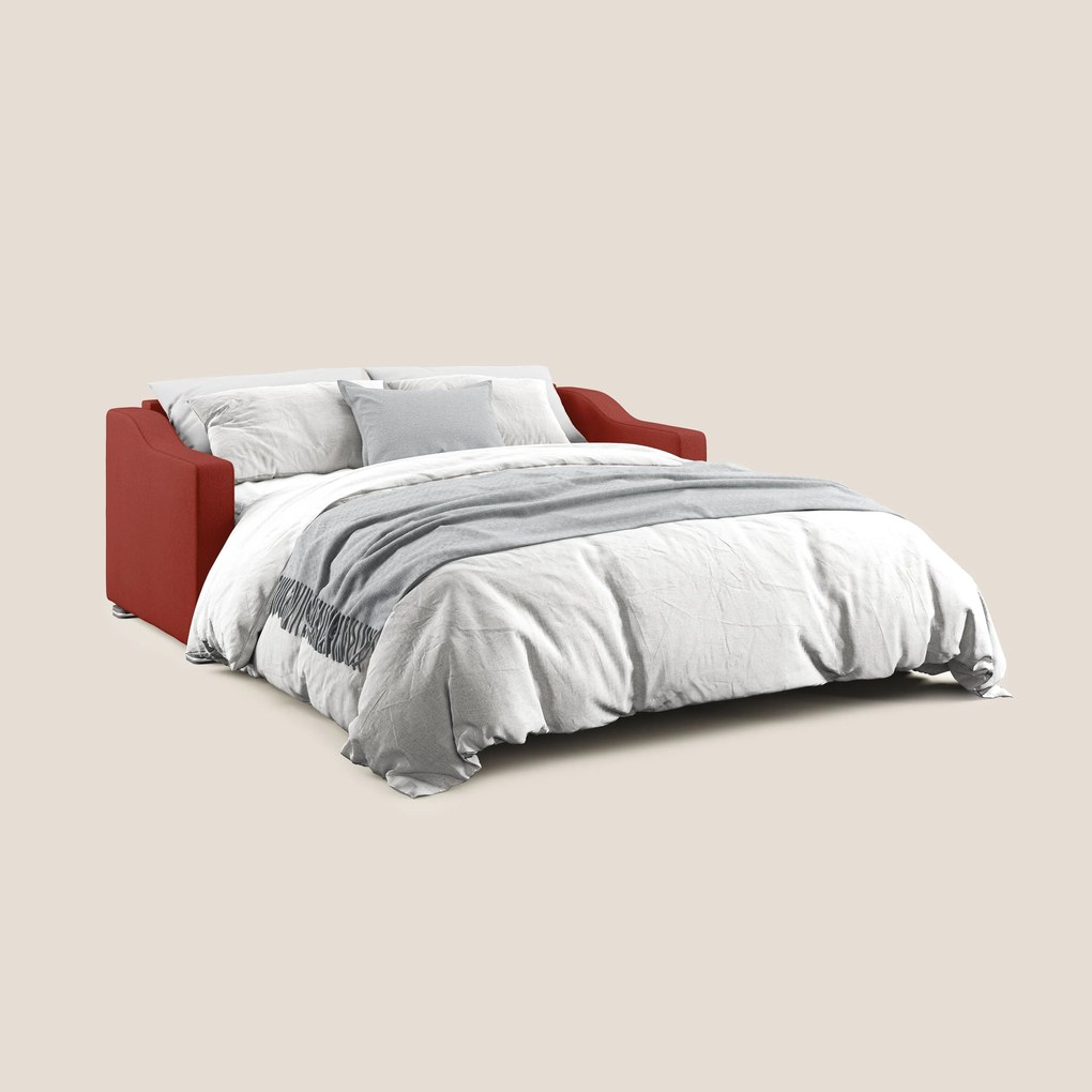 Amber divano letto matrimoniale in tessuto smacchiabile T05 rosso